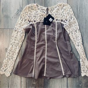 Ryu Long Sleeve Crocheted Top Size Medium NWT